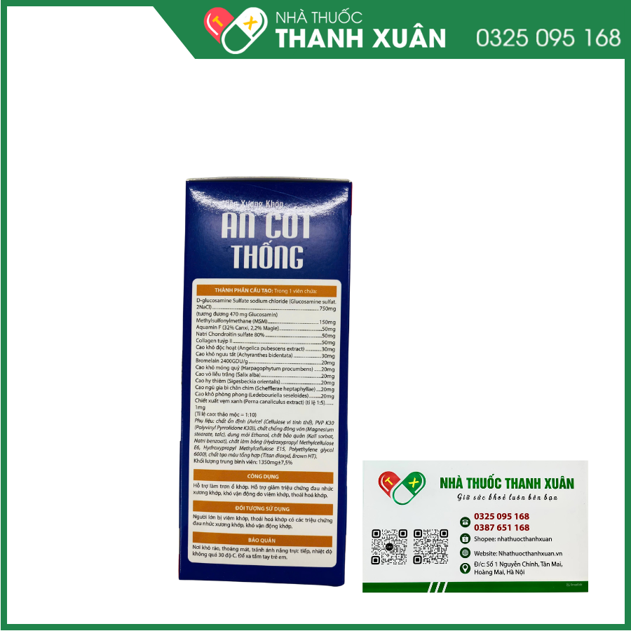 Viên xương khớp An Cốt Thống hỗ trợ giảm đau nhức xương khớp, thoái hoá khớp